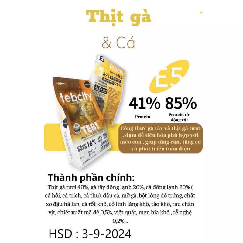 𝐓𝐄𝐁 𝐂𝐈𝐓𝐘 Không độn ngũ cốc-  hạt cao cấp có topping cho mèo cưng 𝐁𝐀𝐎 𝟗𝐊𝐆