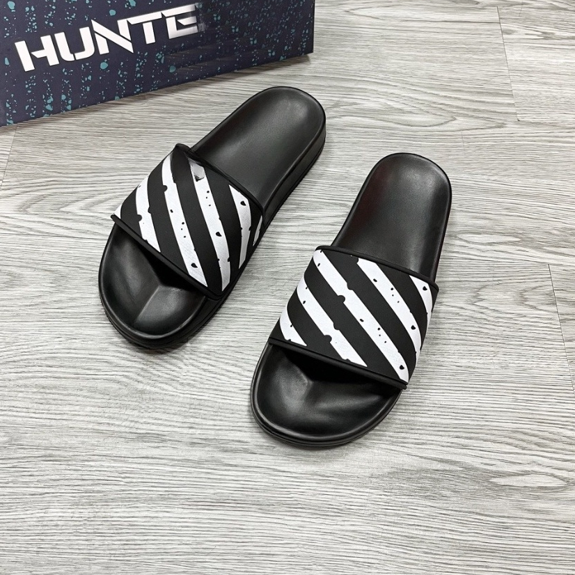 Dép lê off white quai da siêu nét - Dép nam quai da đỉnh cao