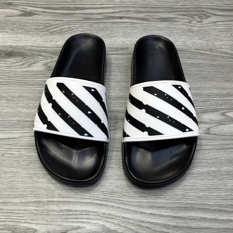 Dép lê off white quai da siêu nét - Dép nam quai da đỉnh cao