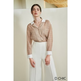 Áo sơ mi phối tay cổ d.chic ms: 1812089