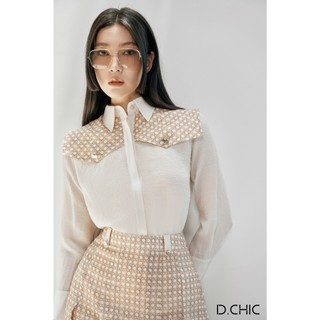 Áo sơ mi dài tay phối họa tiết d.chic ms: 1812314