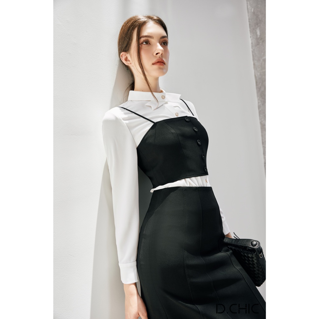Áo 2 dây croptop 1 hàng cúc D.CHIC MS: 1822317