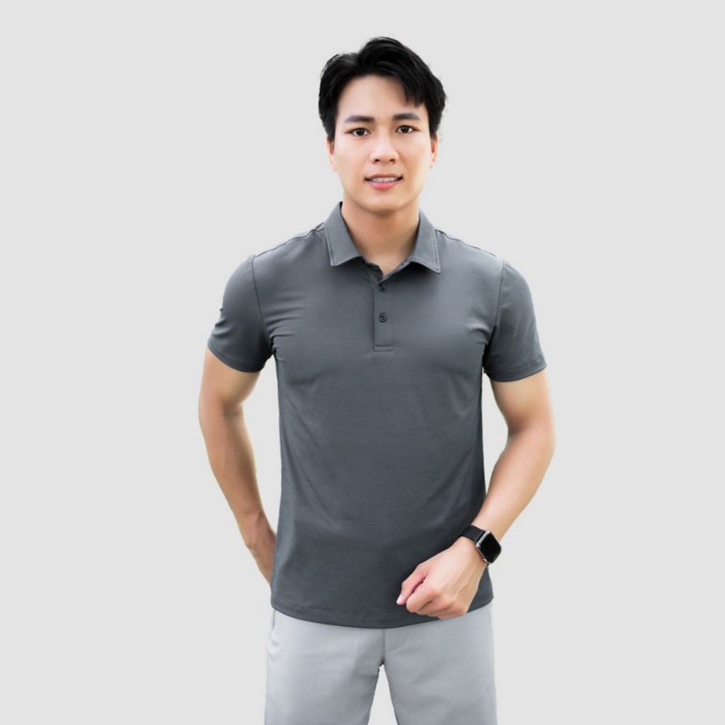 Áo thun polo thể thao nam Gấu 194 vải thun lạnh co dãn 4 chiều, cổ trụ lá from regular fit - PL Lạnh Trơn