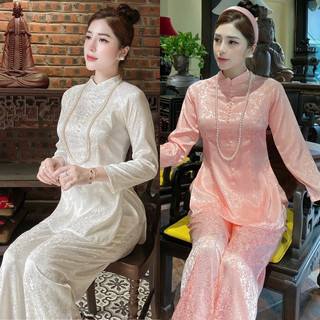 Bộ lụa đi chùa cao cấp - đồ lam đi lễ chùa hàng thiết kế cao cấp