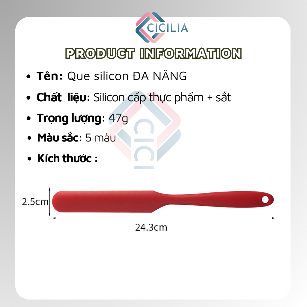 Que Silicone Phết Sáp Silicone, Trộn Bột Tái Sử Dụng Nhiều Lần Siêu Bền CICILIA 1035