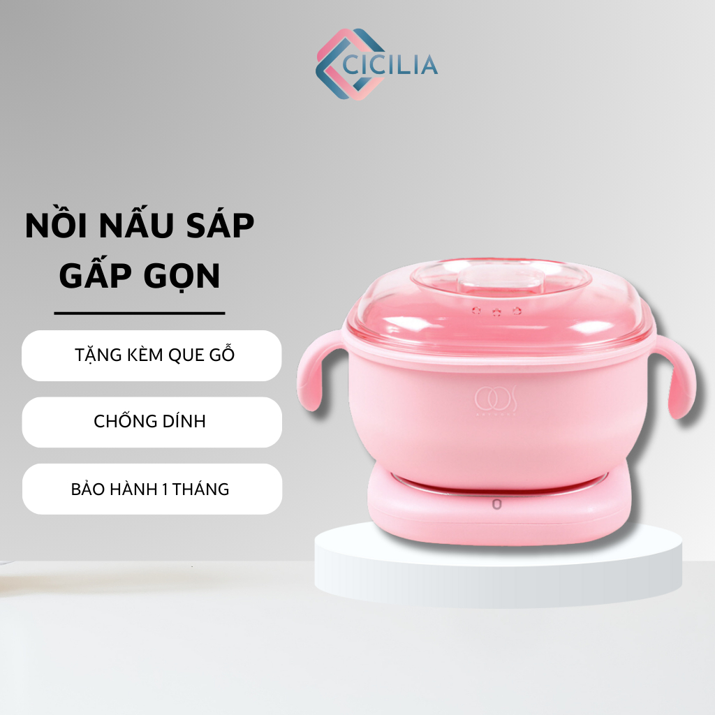 Nồi Silicone Nấu Sáp Wax Lông Chống Dính, Có Thể Gấp Gọn Tiện Dụng CICILIA 1092