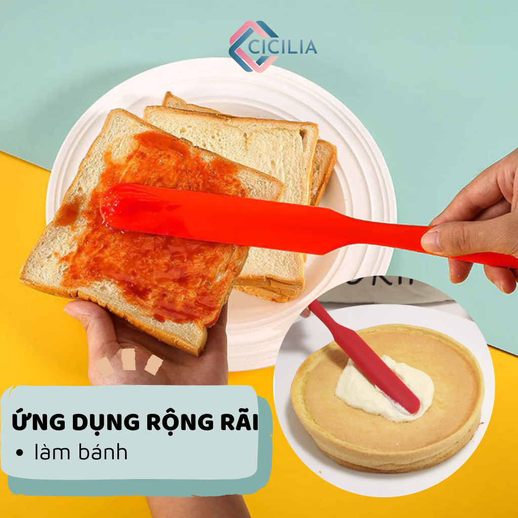 Que Silicone Phết Sáp Silicone, Trộn Bột Tái Sử Dụng Nhiều Lần Siêu Bền CICILIA 1035