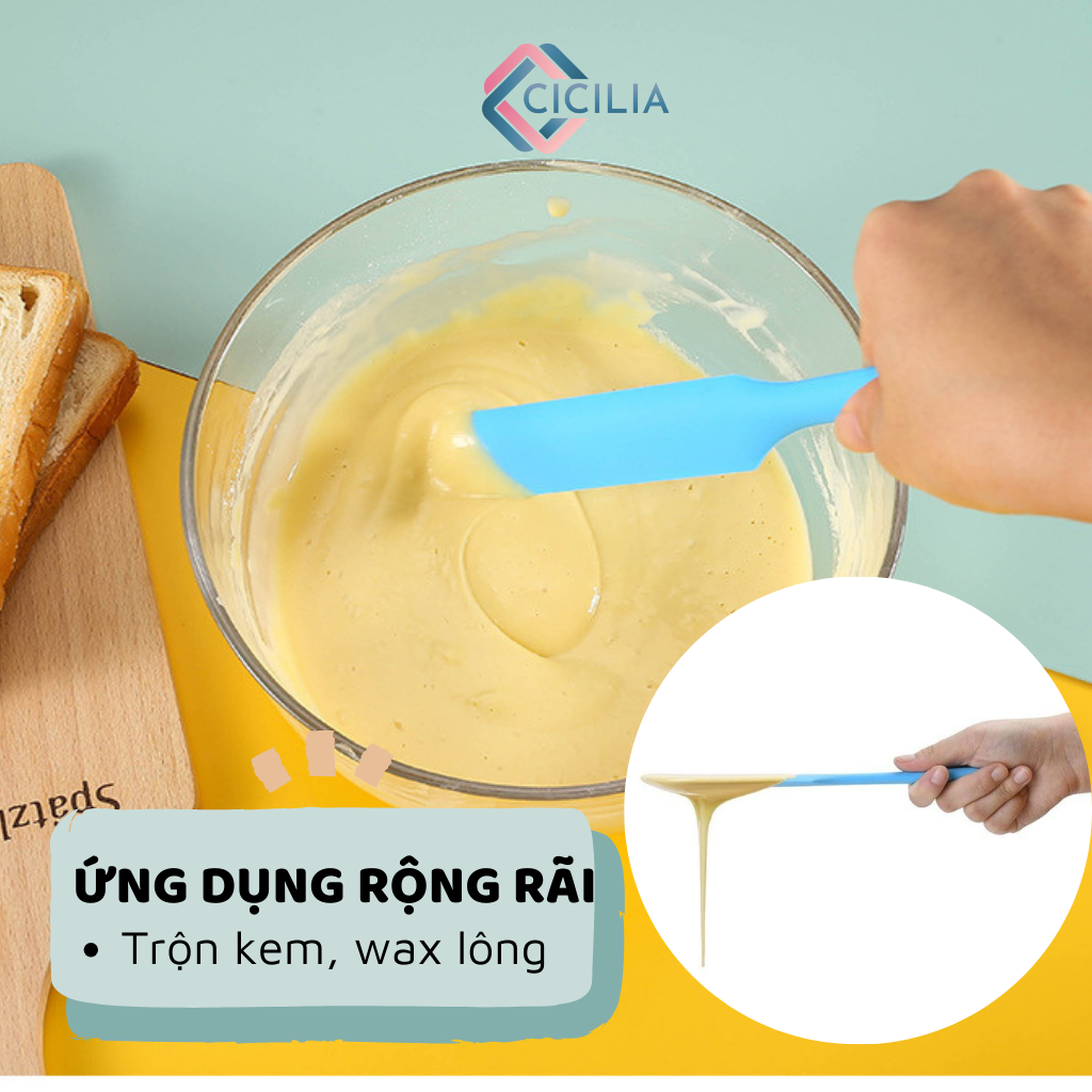 Que Silicone Phết Sáp Silicone, Trộn Bột Tái Sử Dụng Nhiều Lần Siêu Bền CICILIA 1035