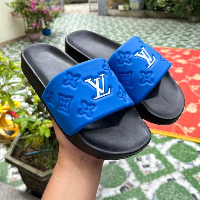 Dép Nam LV Quai Ngang ĐẾ PU Đi êm Chân Kiểu Dáng Thời Trang Năng Động0