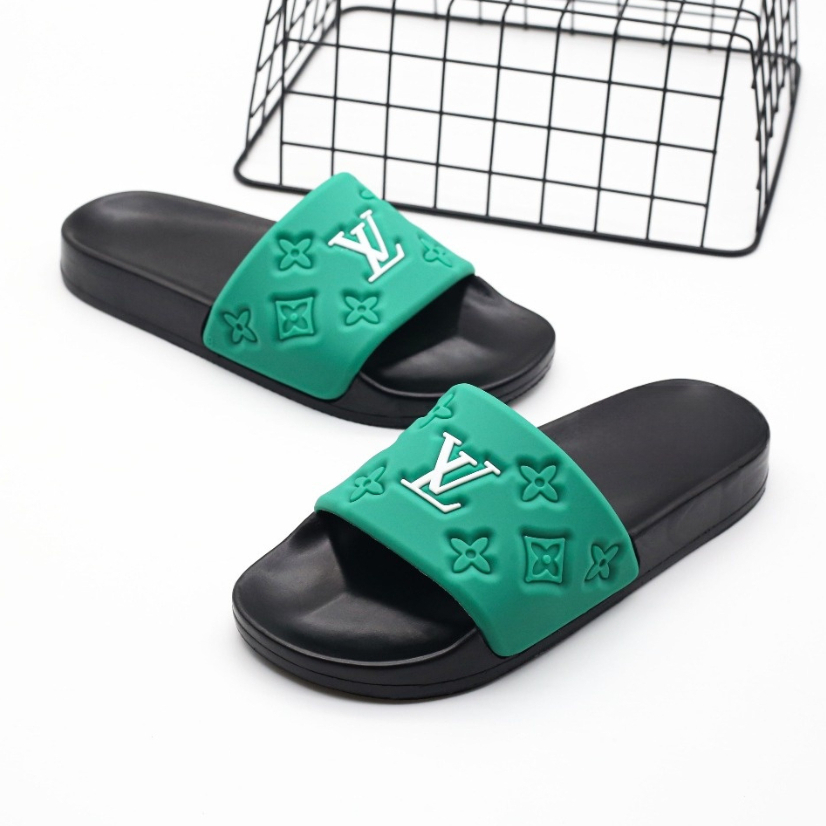 Dép Nam LV Quai Ngang ĐẾ PU Đi êm Chân Kiểu Dáng Thời Trang Năng Động0