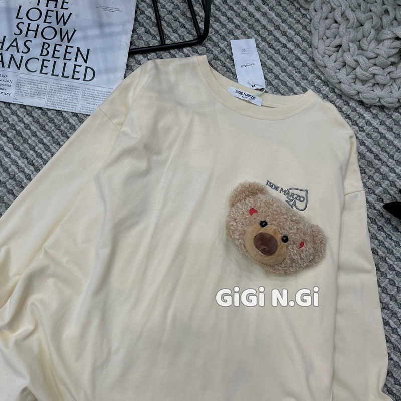 Áo nỉ 13de marzo lưng trái tim đính gấu bông