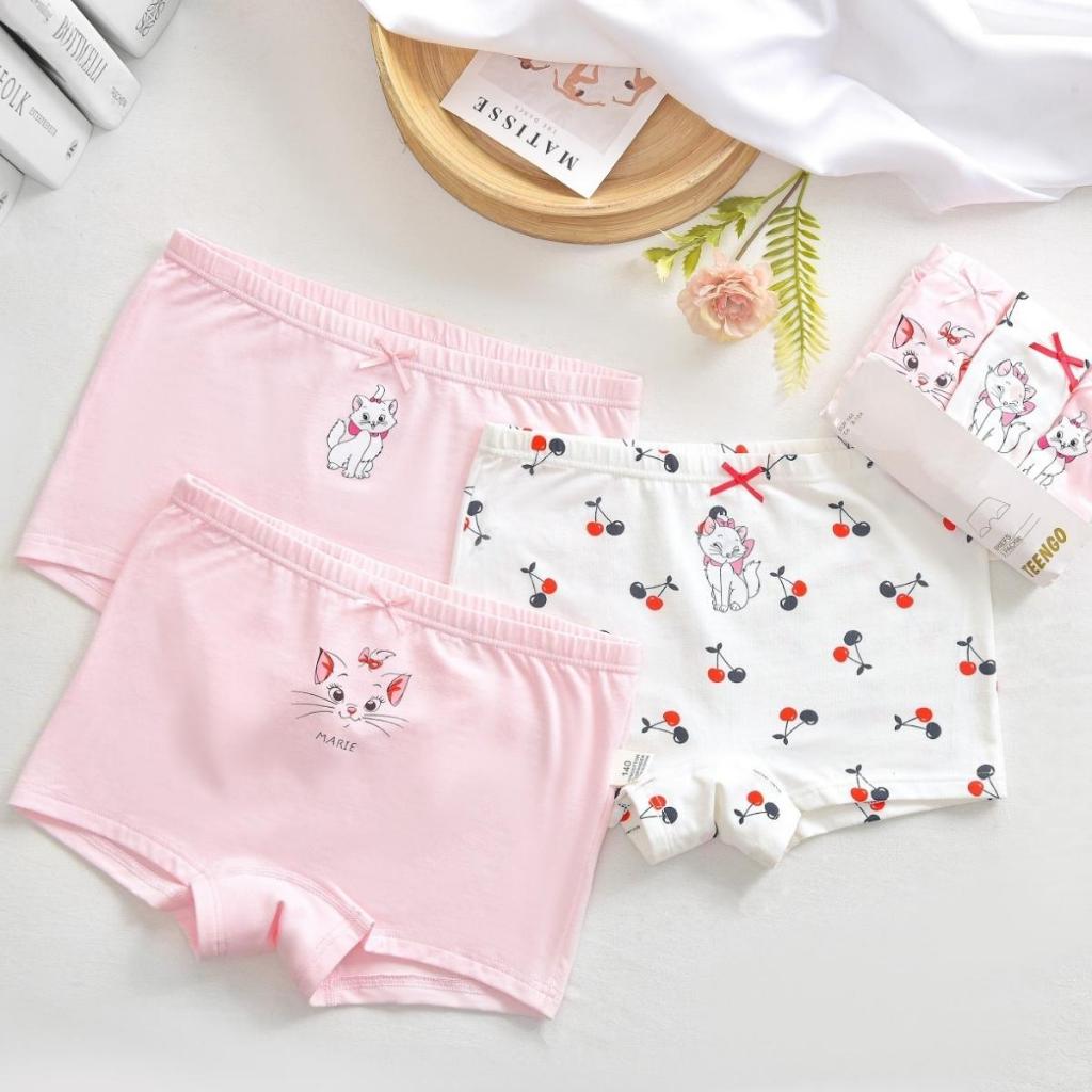 Set 3 quần chip đùi Teengo bé gái 10-30kg quần lót trẻ em cotton xuất Âu mềm mịn thoáng mát chíp bé gái nhiều mẫu
