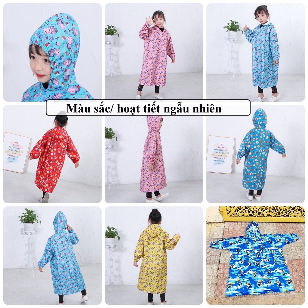 Áo mưa bít trẻ em ,áo mưa chống thấm ,họa tiết hoạt hình xinh xắn cho bé trai vá bé gái từ 1 -10 tuổi