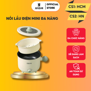 Nồi lẩu điện mini đa năng 2 tầng cao cấp, nồi lẩu hấp 2 nấc nhiệt kèm giá hấp có tay cầm tiện dụng dung tích 1,8L NLD04