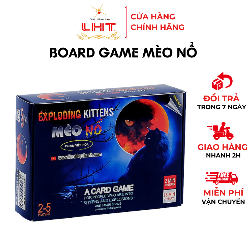 Boardgame Mèo Nổ Exploding Kittens AAA Liên Hiệp Thành, Trò chơi thẻ bài vui nhộn phù hợp với mọi lứa tuổi