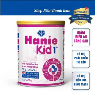 Sữa bột nutricare hanie kid 1+ cho trẻ biếng ăn suy dinh dưỡng 400g.