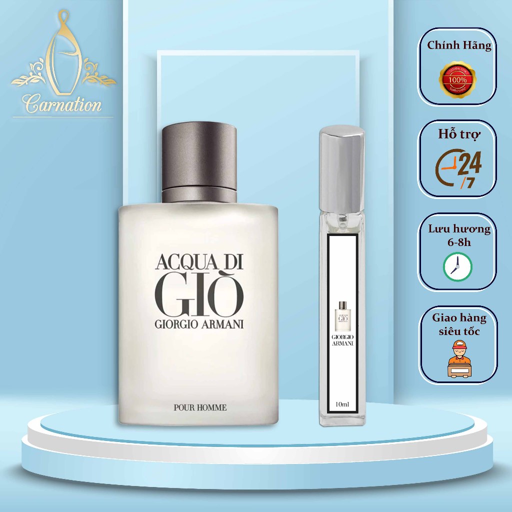 Nước hoa chiết nam Acqua di Giò POUR HOMME năng động,Tươi mát, nam tính- Chiết 10ml