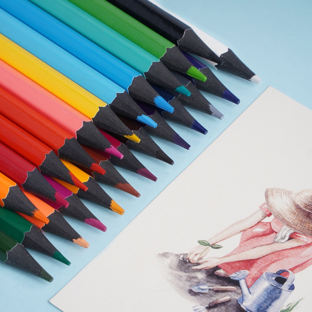 Bút Chì Màu MONDEZ 24 Màu, Chất Liệu Cao Cấp, An Toàn Cho Bé M40003