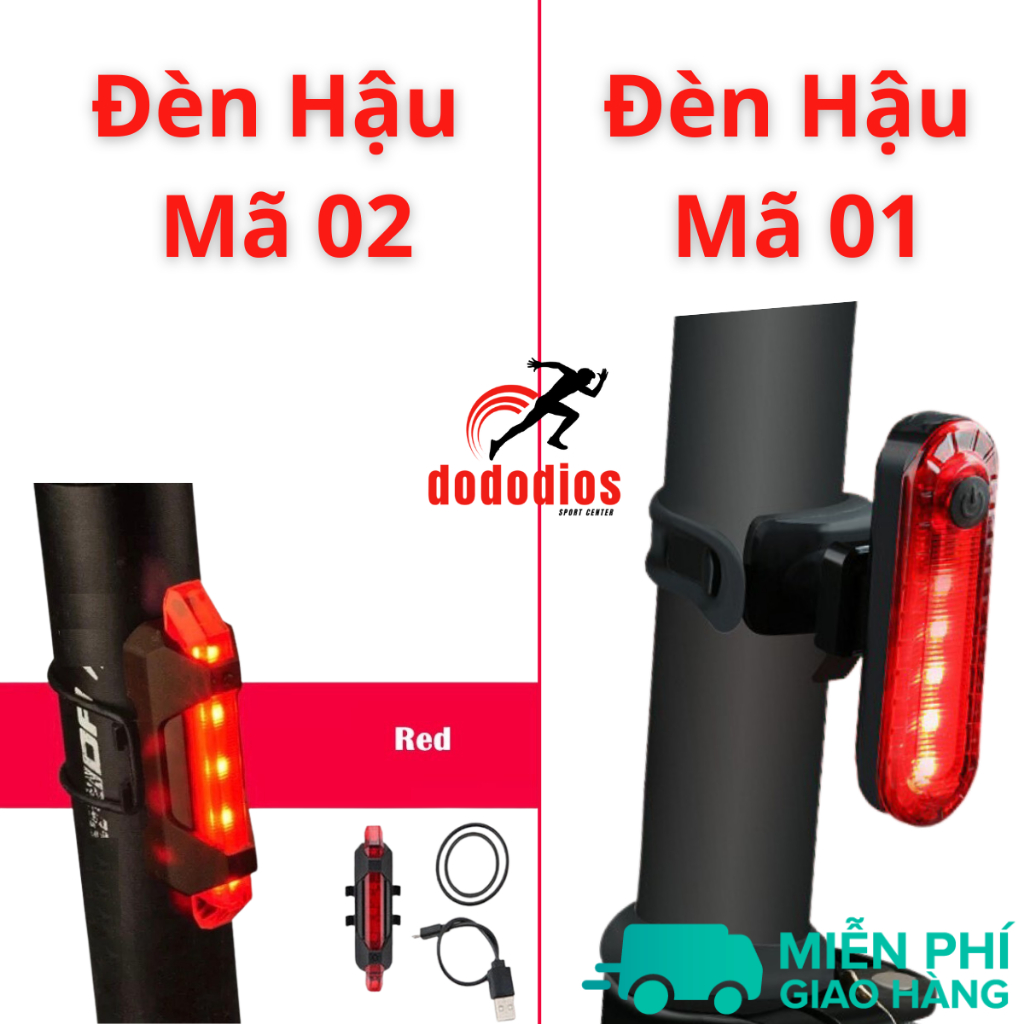Combo Đèn xe đạp thể thao siêu sáng có còi pin sạc chống nước + Đèn chiếu hậu cảnh báo TẶNG 2 ĐÈN GẮN VAN XE