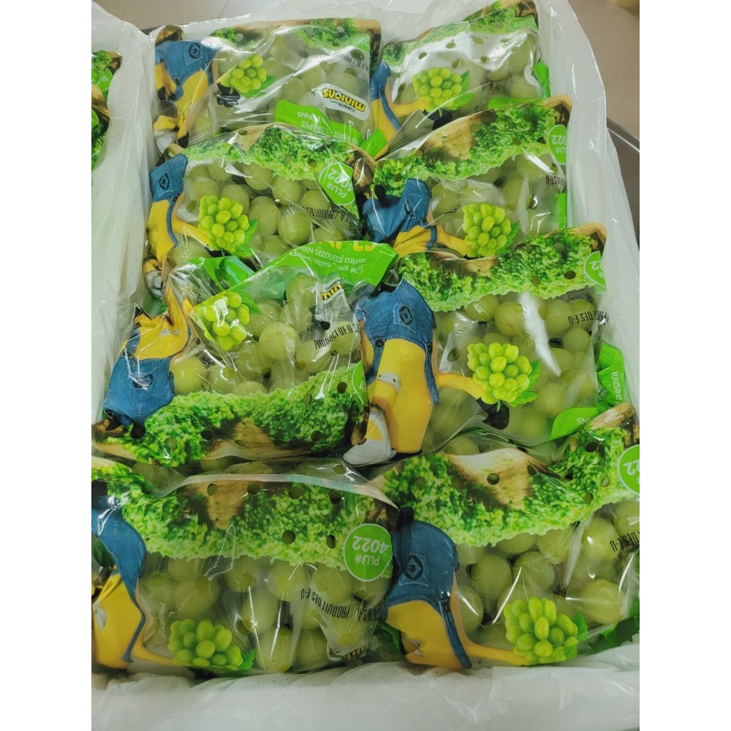 1kg Nho xanh Minion giòn, ngọt cuống se.