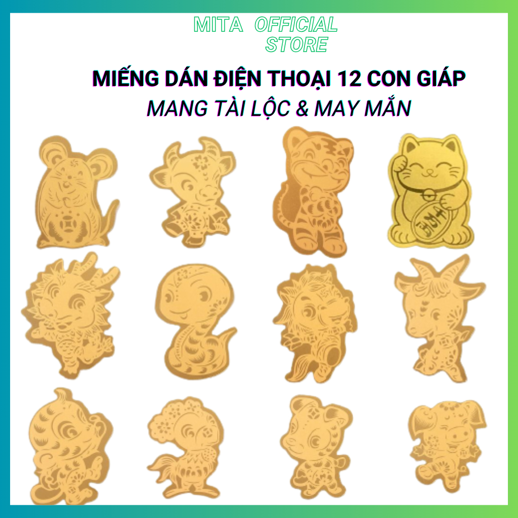 Miếng dán linh phù 12 con giáp mang tài lộc may mắn