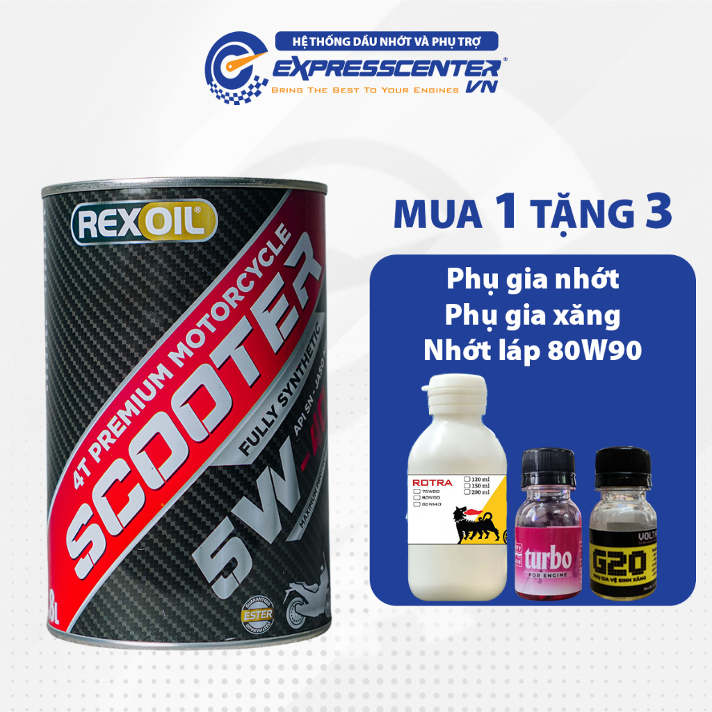 Dầu Nhớt Xe Tay Ga Rexoil Scooter 5W40 1L