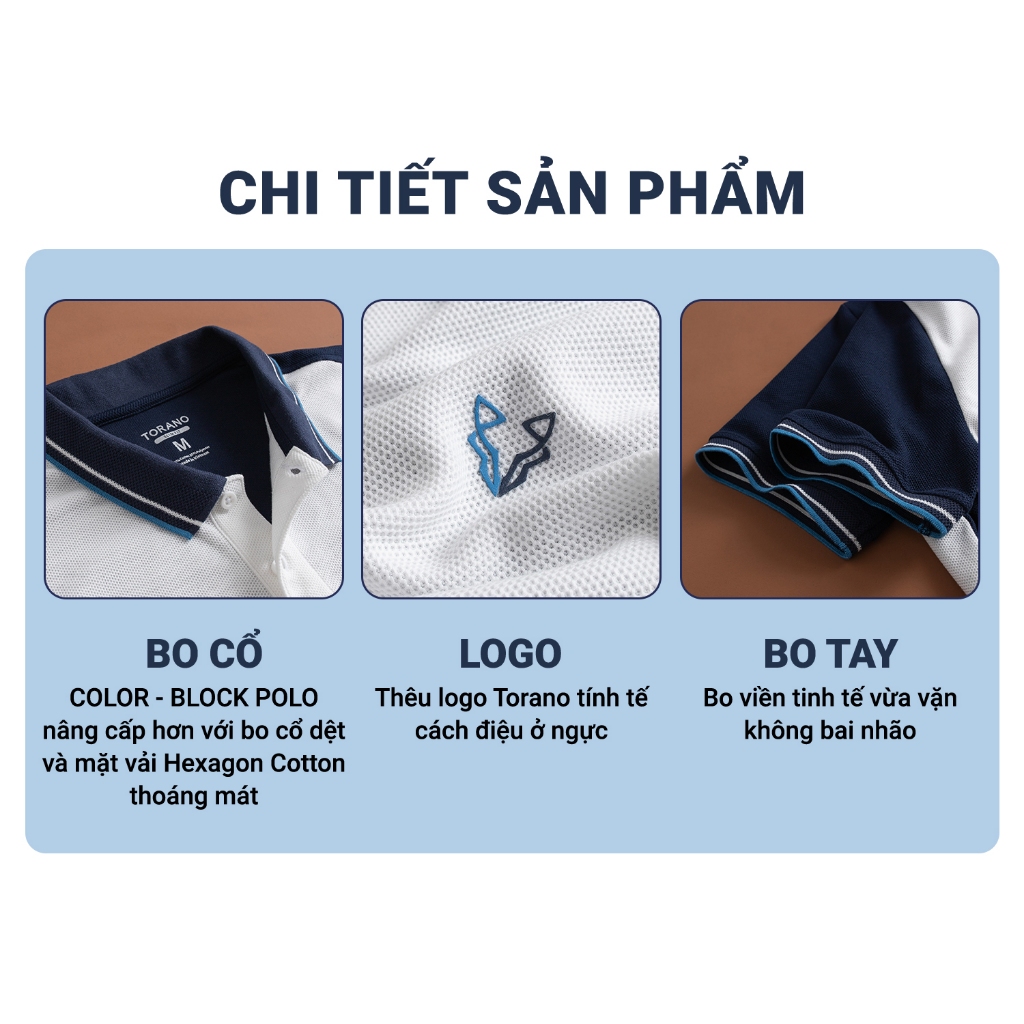 Áo polo can phối, thêu logo ngực ngắn tay, thoáng khí, trơn bo kẻ ESTP018