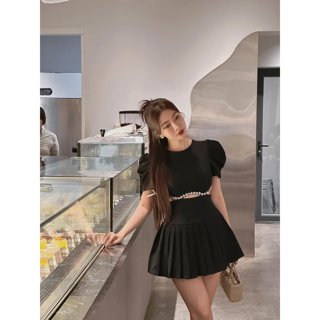 𝐋𝐘𝐍𝐀 𝐃𝐑𝐄𝐒𝐒 Đầm nhất cut-out nhẹ nhàng tay bồng - TKCC Ashley