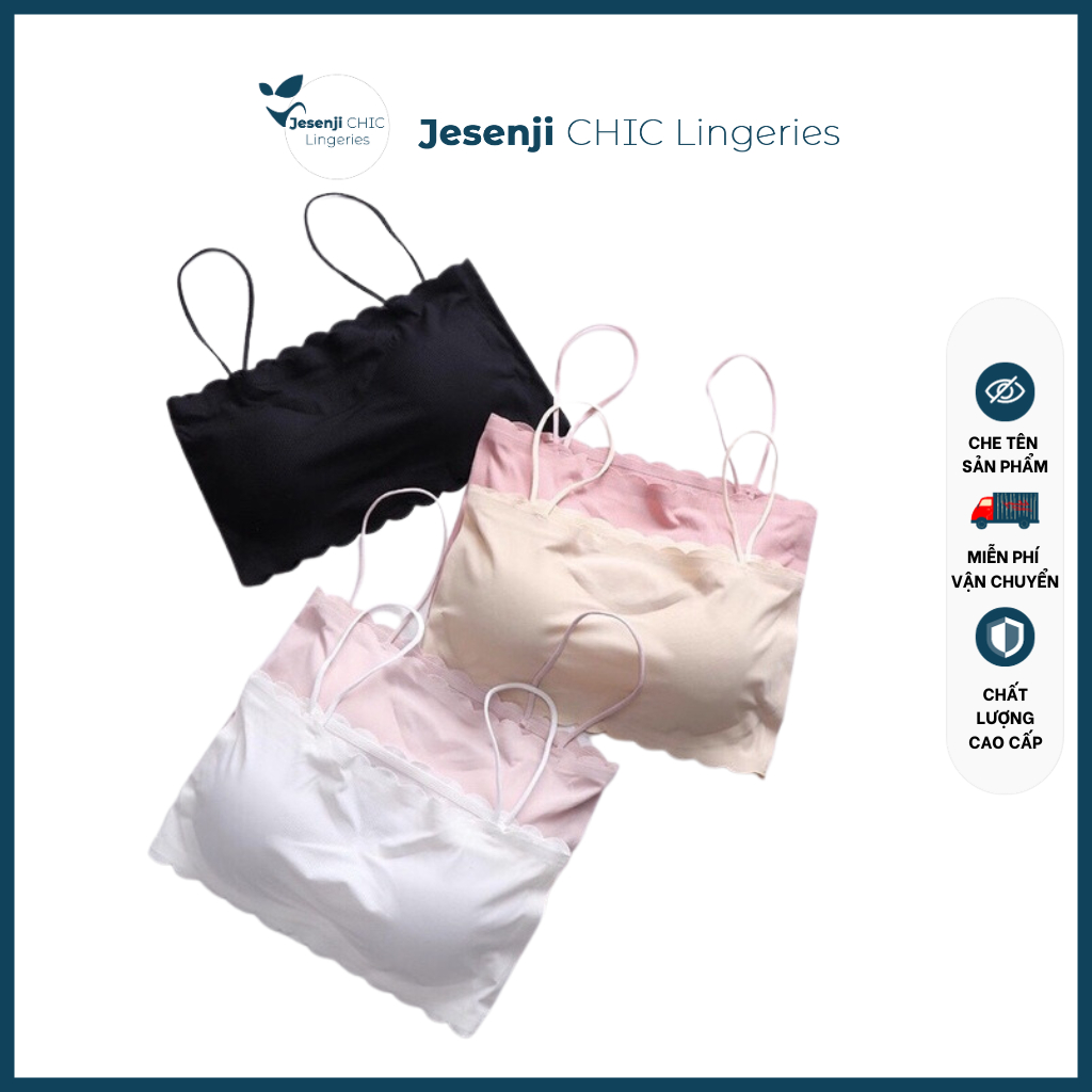 Set 3 áo bra quây cúp ngang đúc su lượn sóng, 2 dây cao cấp, siêu xinh- Nguyễn Thủy shop