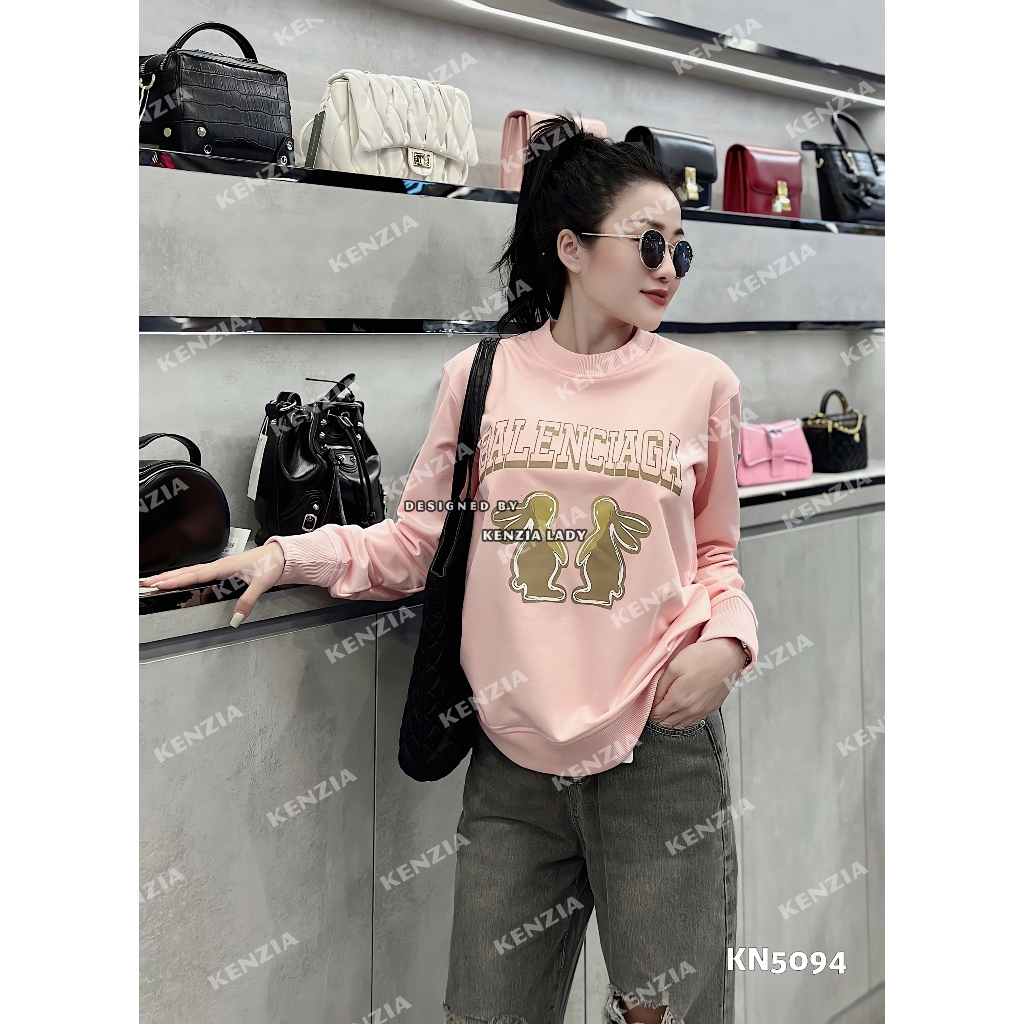 Áo Nỉ Nữ siêu cấp Form chuẩn Kenzia Lady- Áo Sweater Cổ Tròn Dài Tay  Basic  - KN5094