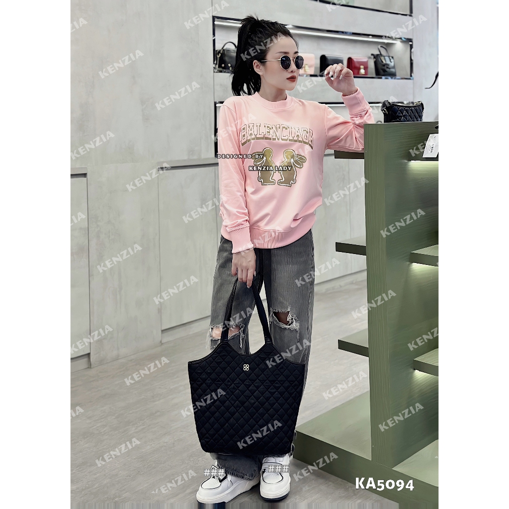 Áo Nỉ Nữ siêu cấp Form chuẩn Kenzia Lady- Áo Sweater Cổ Tròn Dài Tay  Basic  - KN5094