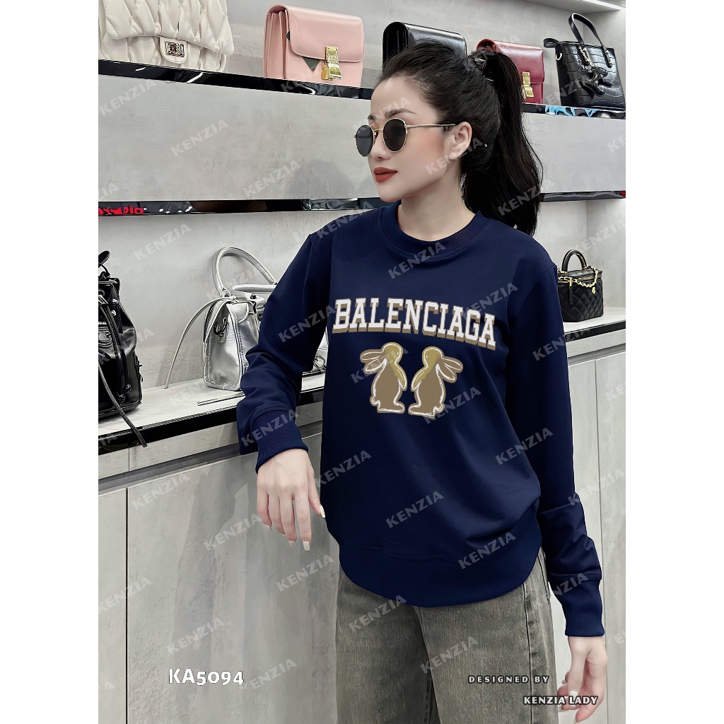 Áo Nỉ Nữ siêu cấp Form chuẩn Kenzia Lady- Áo Sweater Cổ Tròn Dài Tay  Basic  - KN5094