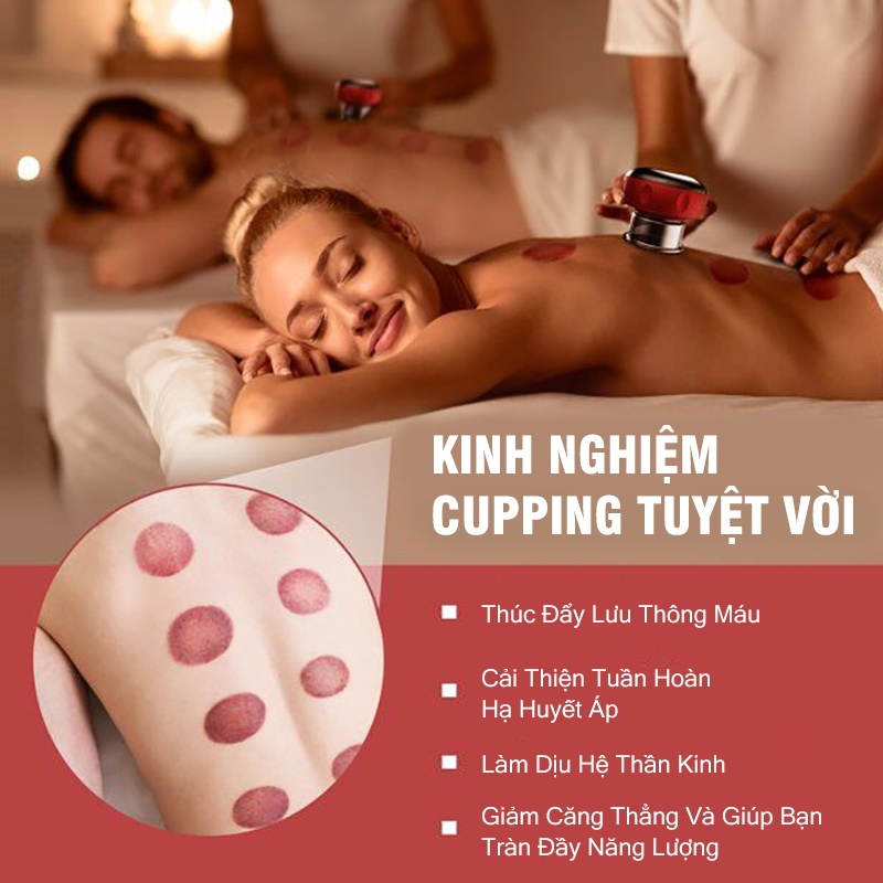Máy Giác Hơi Cầm Tay Massage 6 Cấp Độ Hút Giác Hơi Lưu Thông Khí Huyết Cấp Nhiệt Giúp Giảm Đau Nhức