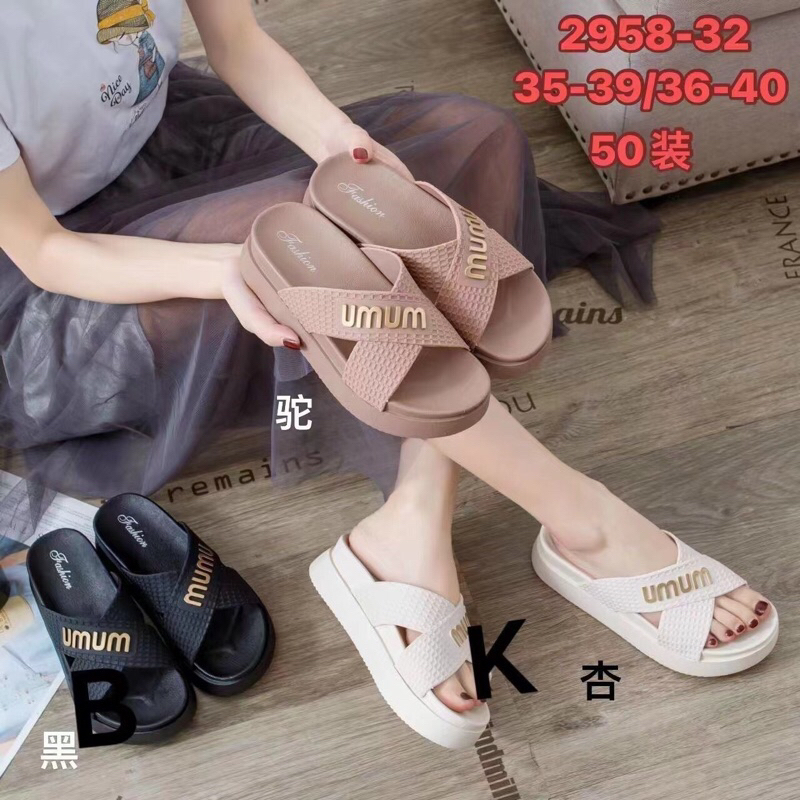 Dép quai chéo umum tăng chiều cao cực xinh size từ 35-40