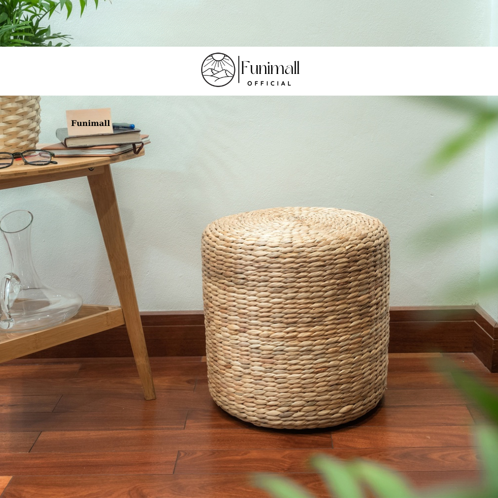 Đôn lục bình đan thủ công bo tròn, êm ái, thoải mái Trang trí nhà,  |FUNIMALL