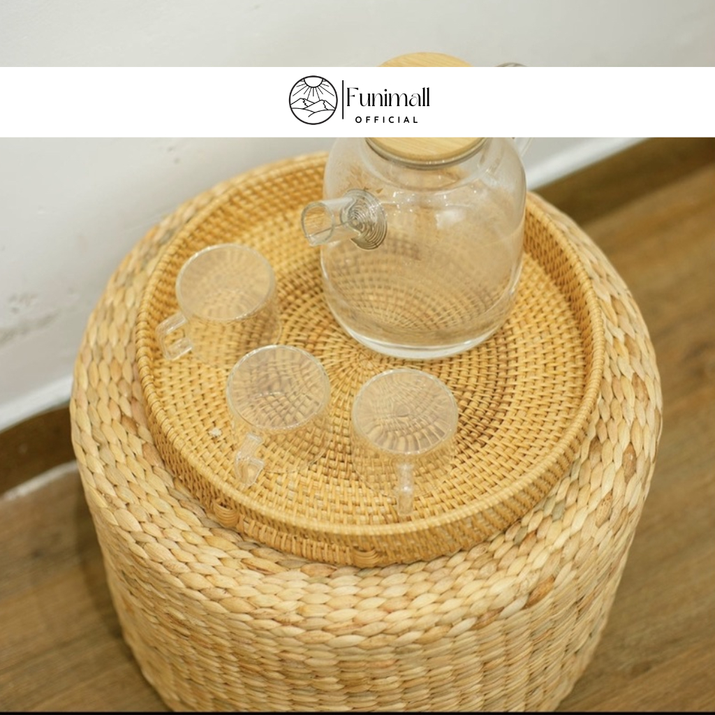 Đôn lục bình đan thủ công bo tròn, êm ái, thoải mái Trang trí nhà,  |FUNIMALL