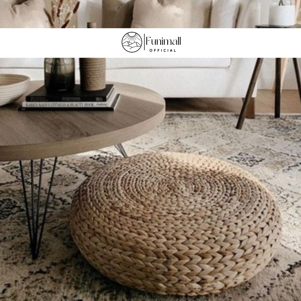 Đôn lục bình đan thủ công bo tròn, êm ái, thoải mái Trang trí nhà,  |FUNIMALL