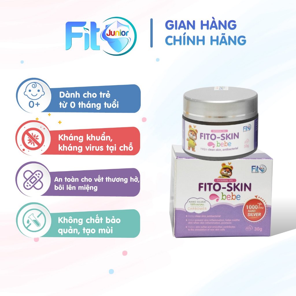 Kem Bôi Da Skin Bebe Fito Junior Chứa Nano Bạc Thiên Nhiên, Làm Mềm Da, Ngừa Viêm Da, An Toàn Cho Bé, Lọ 30g