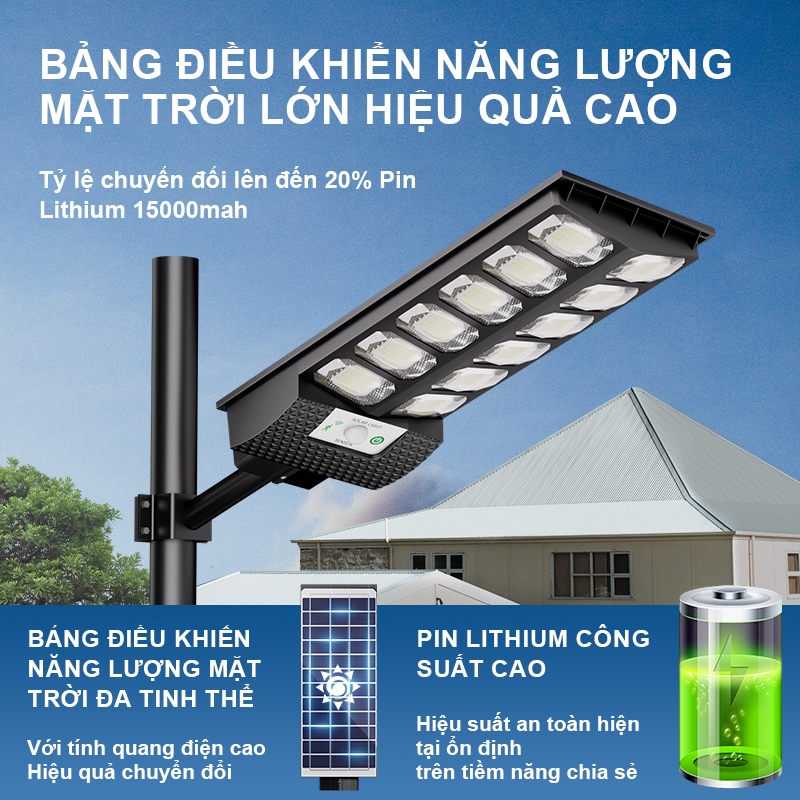 Đèn đường năng lượng mặt trời ngoài trời không thấm nước Công suất cao Độ sáng cao LED Night Light Flood Light với cảm b
