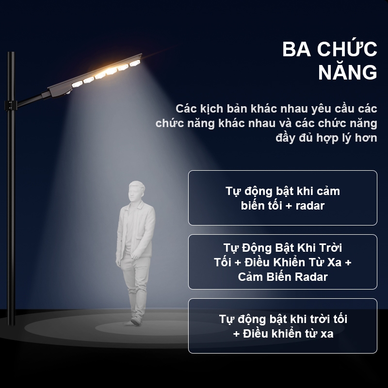 Đèn đường năng lượng mặt trời ngoài trời không thấm nước Công suất cao Độ sáng cao LED Night Light Flood Light với cảm b