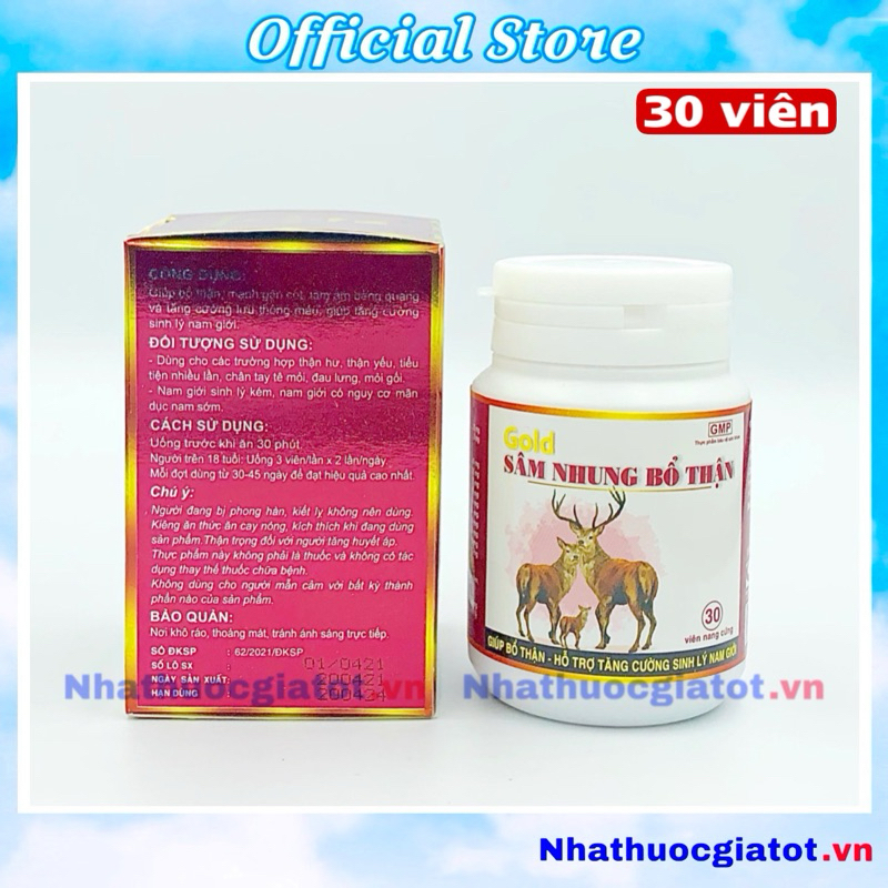 Sâm Nhung Bổ Thận TW3 Gold Giúp Bổ Thận Tráng Dương, Tăng Cường Sinh Lý Nam - Hộp 30 Viên