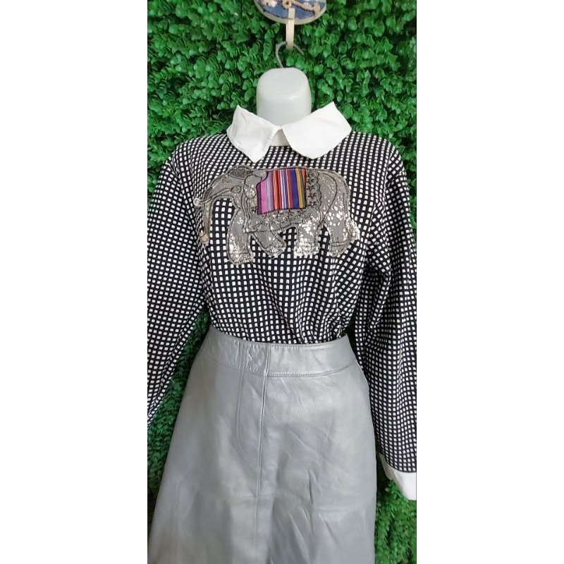 Thanh lý set chân váy da áo kiểu size L