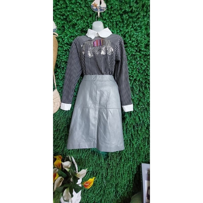 Thanh lý set chân váy da áo kiểu size L