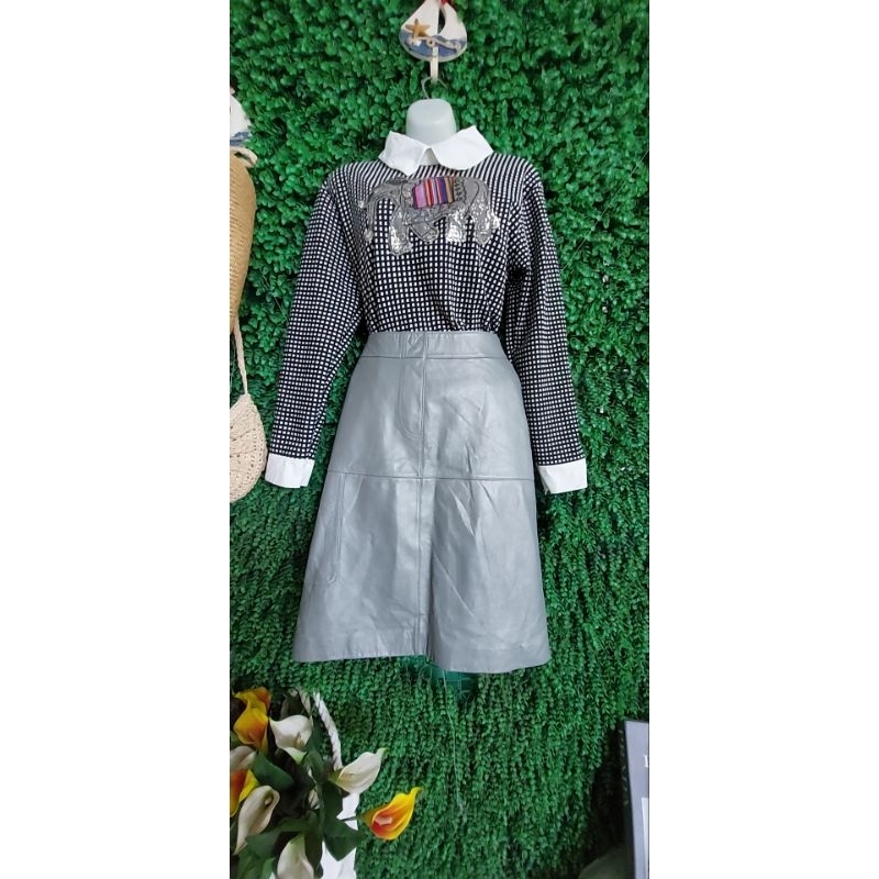 Thanh lý set chân váy da áo kiểu size L