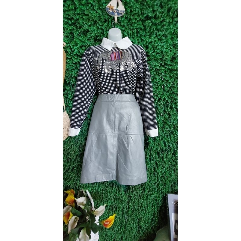 Thanh lý set chân váy da áo kiểu size L