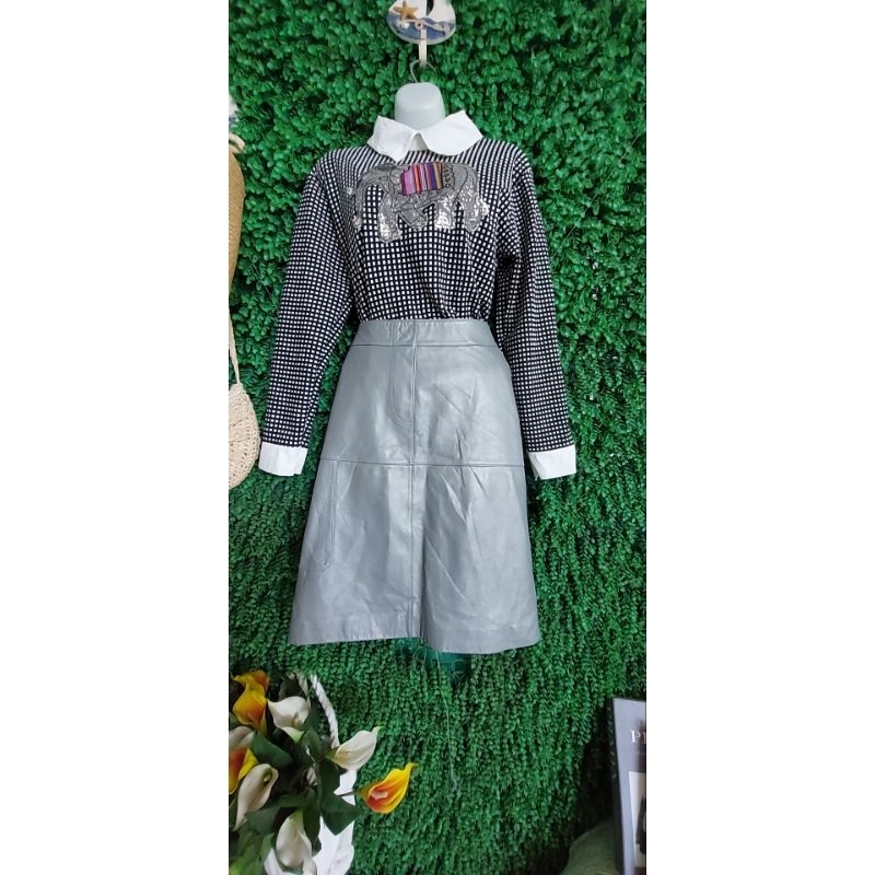 Thanh lý set chân váy da áo kiểu size L