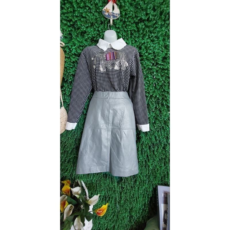 Thanh lý set chân váy da áo kiểu size L