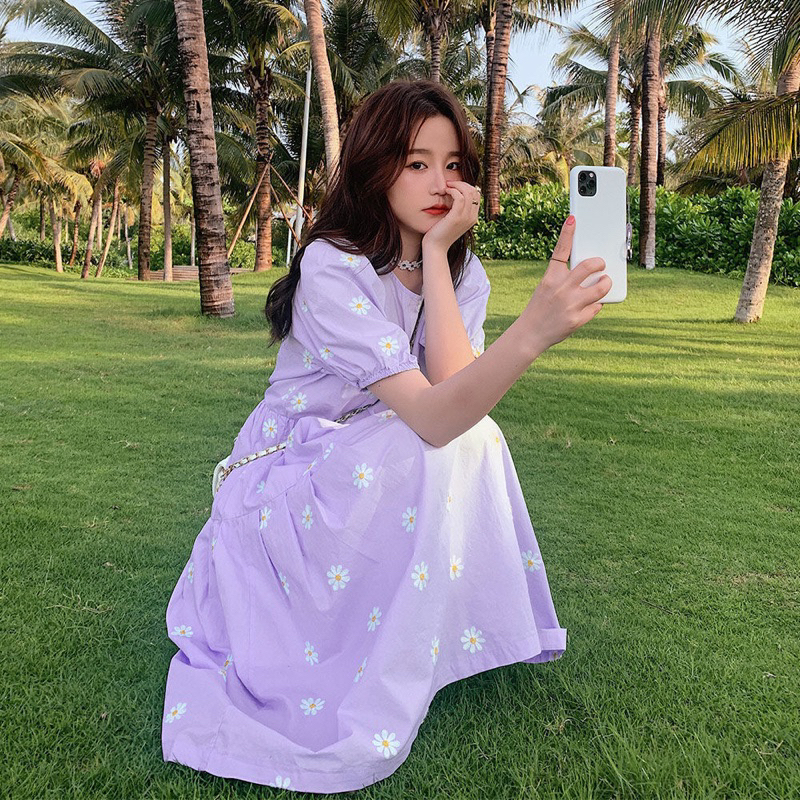 ĐẦM HOA TÍM BABYDOL