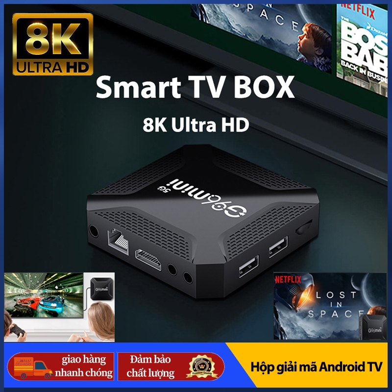 Android TV Box G96mini,Hộp giải mã Android TV  Internet 8K HD TV BOX,5G bản 4GB+64GB Tiếng Việt Wifi 5G