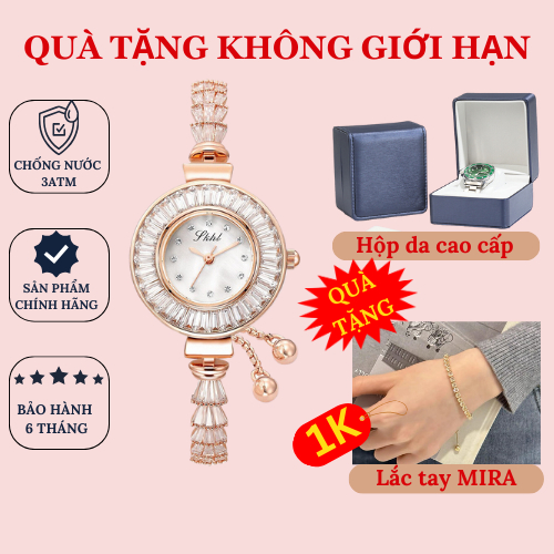 Đồng Hồ Nữ Đeo Tay Mặt Nhỏ Dây Kim Loại Đính Đá Tinh Tế Hàng Chính Hãng - Dây Rút Chắc Chắn SKHL 2600- BH 6 Tháng